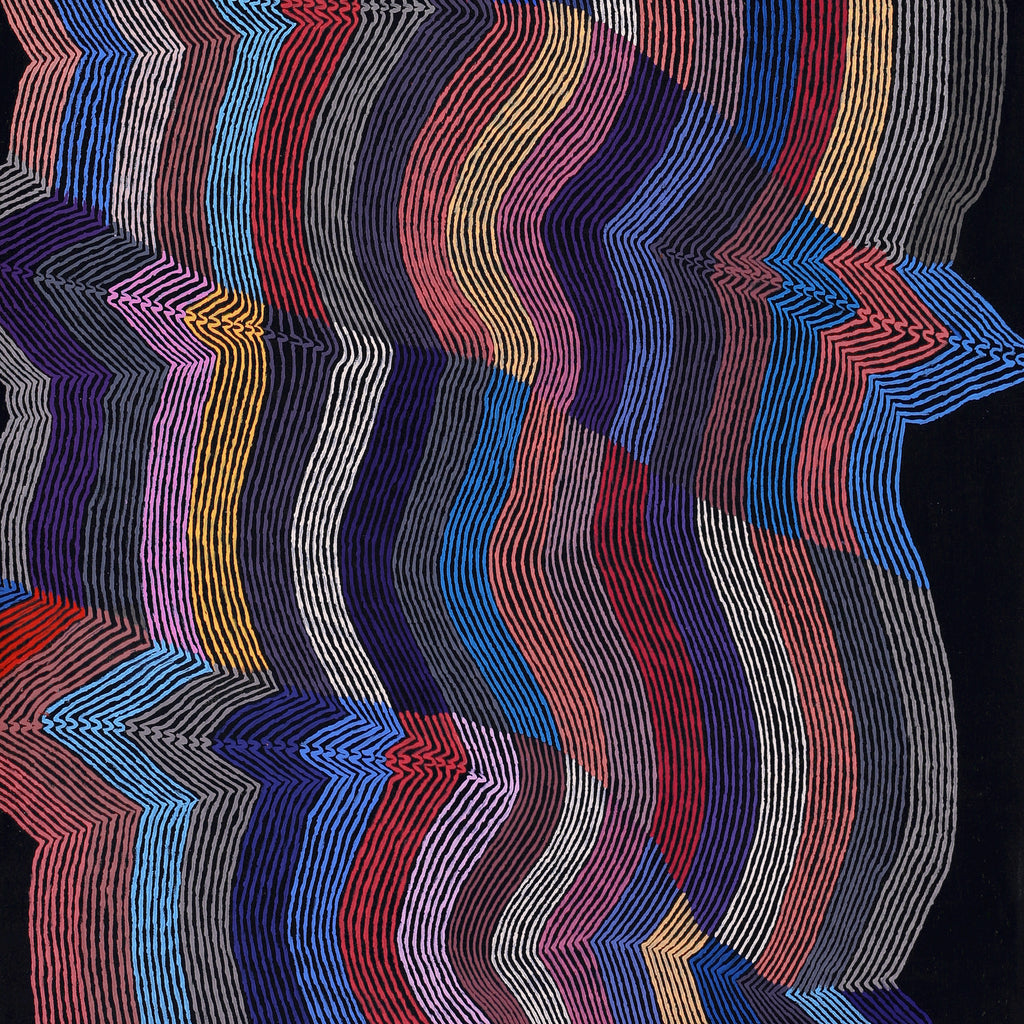 Aboriginal Artwork by Flora Nakamarra Brown, Mina Mina Jukurrpa, 183x76cm