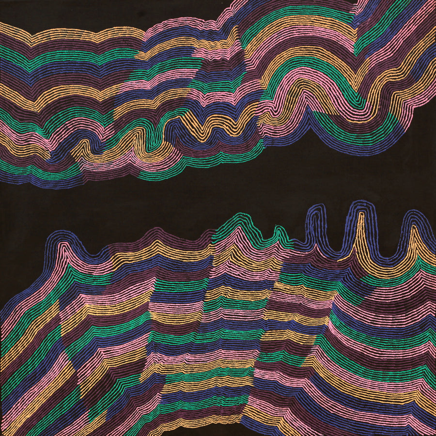 Aboriginal Artwork by Flora Nakamarra Brown, Mina Mina Jukurrpa - Ngalyipi, 91x91cm