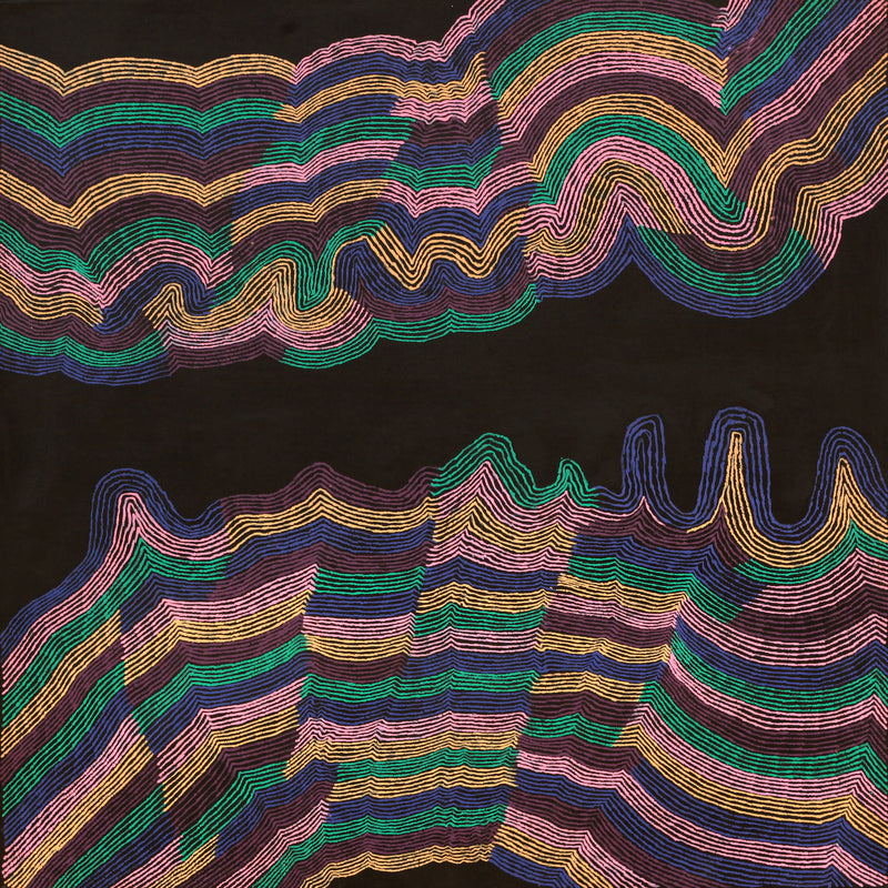 Aboriginal Artwork by Flora Nakamarra Brown, Mina Mina Jukurrpa - Ngalyipi, 91x91cm