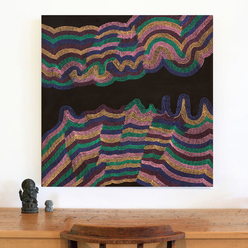 Aboriginal Artwork by Flora Nakamarra Brown, Mina Mina Jukurrpa - Ngalyipi, 91x91cm