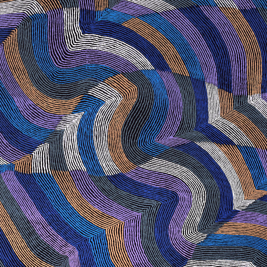 Aboriginal Artwork by Flora Nakamarra Brown, Mina Mina Jukurrpa, 122x122cm