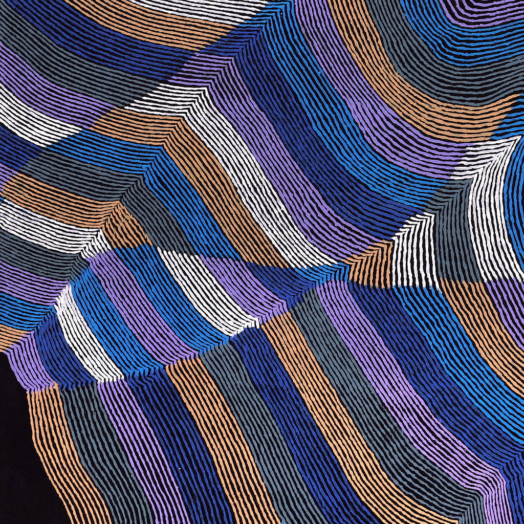 Aboriginal Artwork by Flora Nakamarra Brown, Mina Mina Jukurrpa, 122x122cm