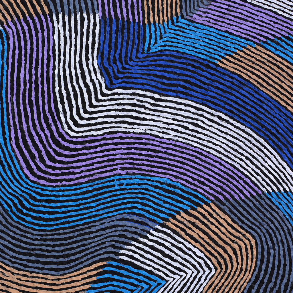 Aboriginal Artwork by Flora Nakamarra Brown, Mina Mina Jukurrpa, 122x122cm