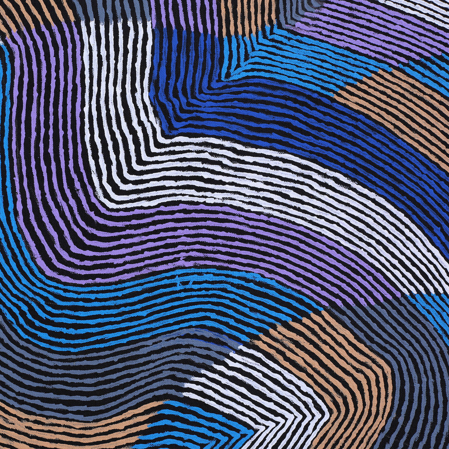 Aboriginal Artwork by Flora Nakamarra Brown, Mina Mina Jukurrpa, 122x122cm