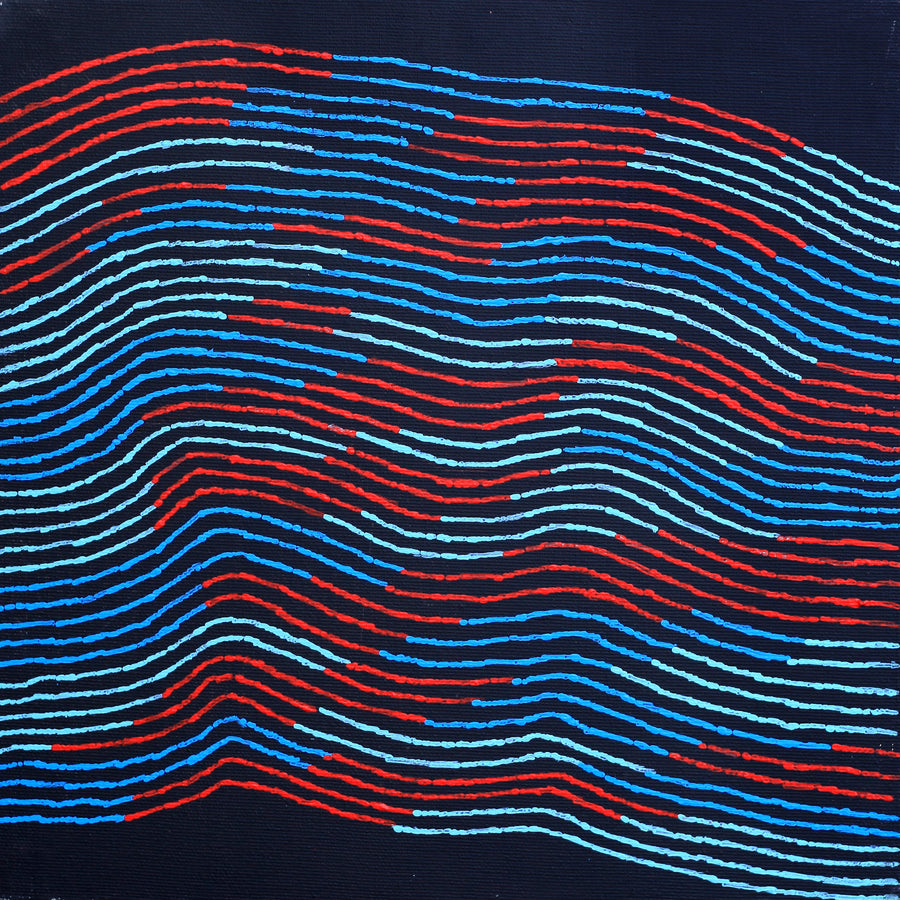 Aboriginal Artwork by Flora Nakamarra Brown, Mina Mina Jukurrpa - Ngalyipi, 30x30cm