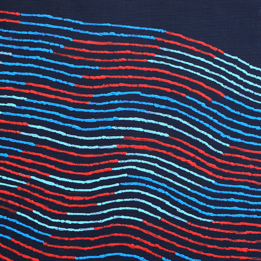 Aboriginal Artwork by Flora Nakamarra Brown, Mina Mina Jukurrpa - Ngalyipi, 30x30cm