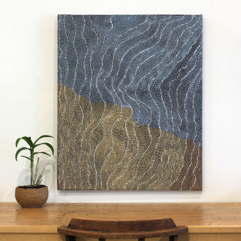 Aboriginal Artwork by Flora Nakamarra Brown, Mina Mina Jukurrpa - Ngalyipi, 91x76cm