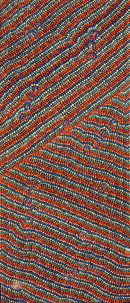 Aboriginal Artwork by Florence Nungarrayi Tex, Lappi Lappi Jukurrpa, 107x46cm - ART ARK®