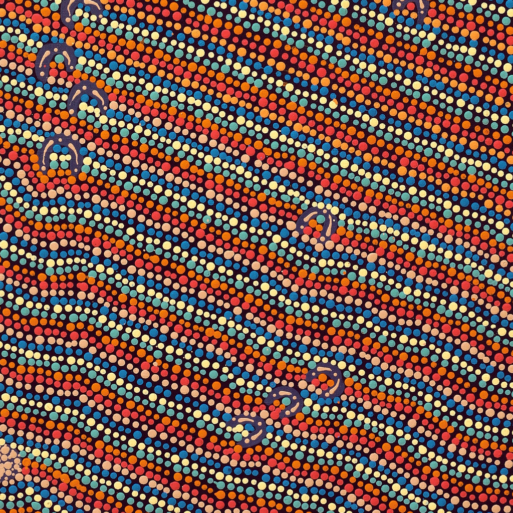 Aboriginal Artwork by Florence Nungarrayi Tex, Lappi Lappi Jukurrpa, 107x46cm