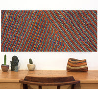 Aboriginal Artwork by Florence Nungarrayi Tex, Lappi Lappi Jukurrpa, 107x46cm