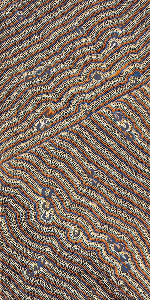 Aboriginal Artwork by Florence Nungarrayi Tex, Lappi Lappi Jukurrpa, 122x61cm