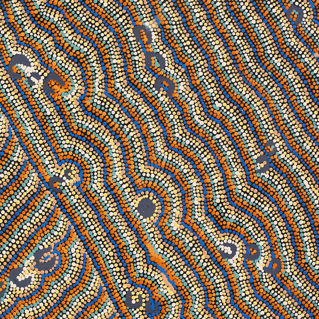 Aboriginal Artwork by Florence Nungarrayi Tex, Lappi Lappi Jukurrpa, 122x61cm