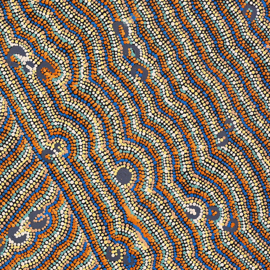 Aboriginal Artwork by Florence Nungarrayi Tex, Lappi Lappi Jukurrpa, 122x61cm