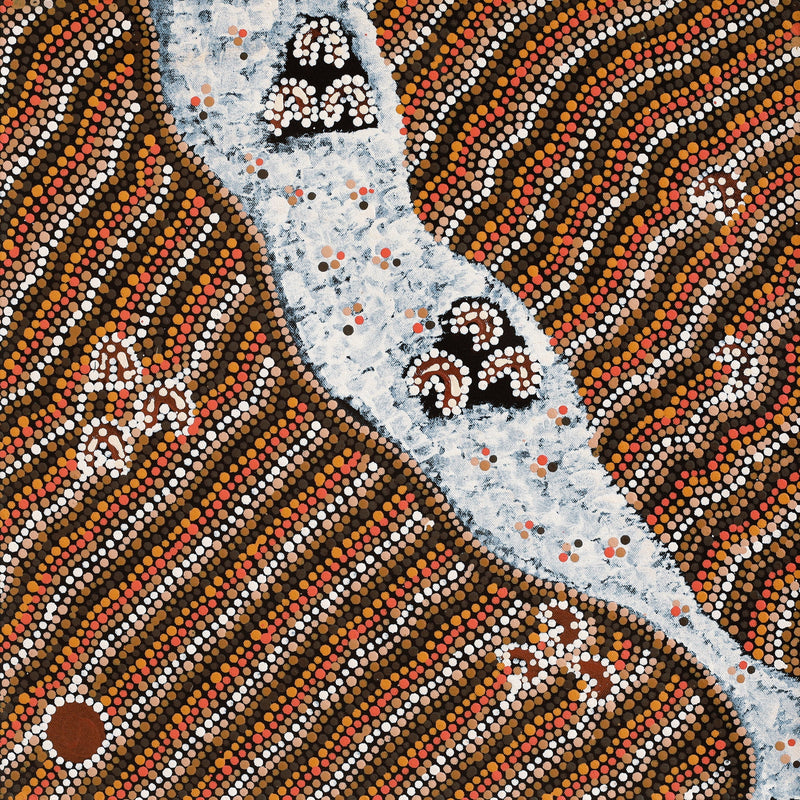 Aboriginal Artwork by Florence Nungarrayi Tex, Lappi Lappi Jukurrpa, 46x46cm