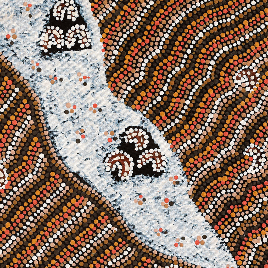 Aboriginal Artwork by Florence Nungarrayi Tex, Lappi Lappi Jukurrpa, 46x46cm
