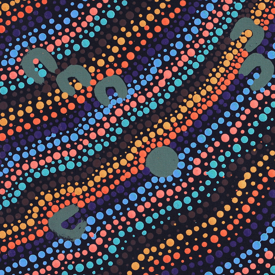 Aboriginal Artwork by Florence Nungarrayi Tex, Lappi Lappi Jukurrpa, 46x46cm