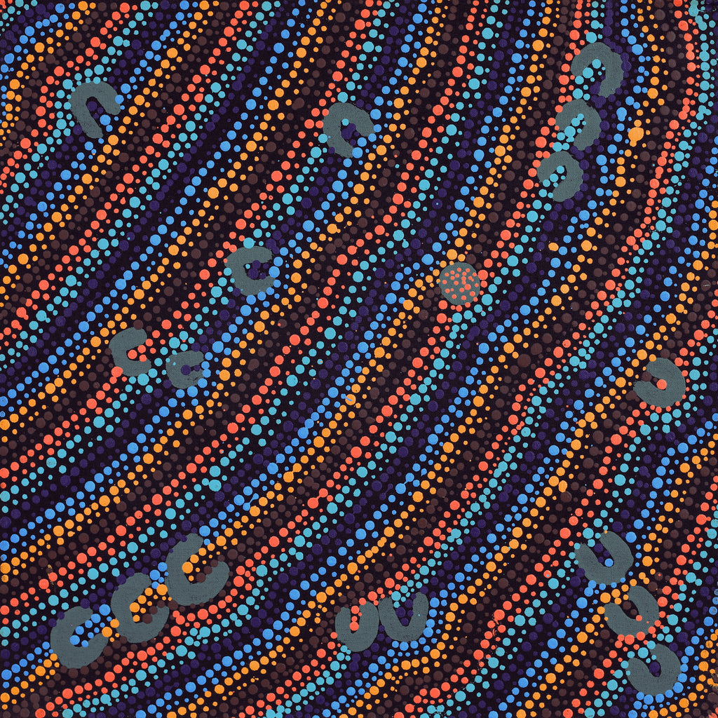 Aboriginal Artwork by Florence Nungarrayi Tex, Lappi Lappi Jukurrpa, 46x46cm - ART ARK®