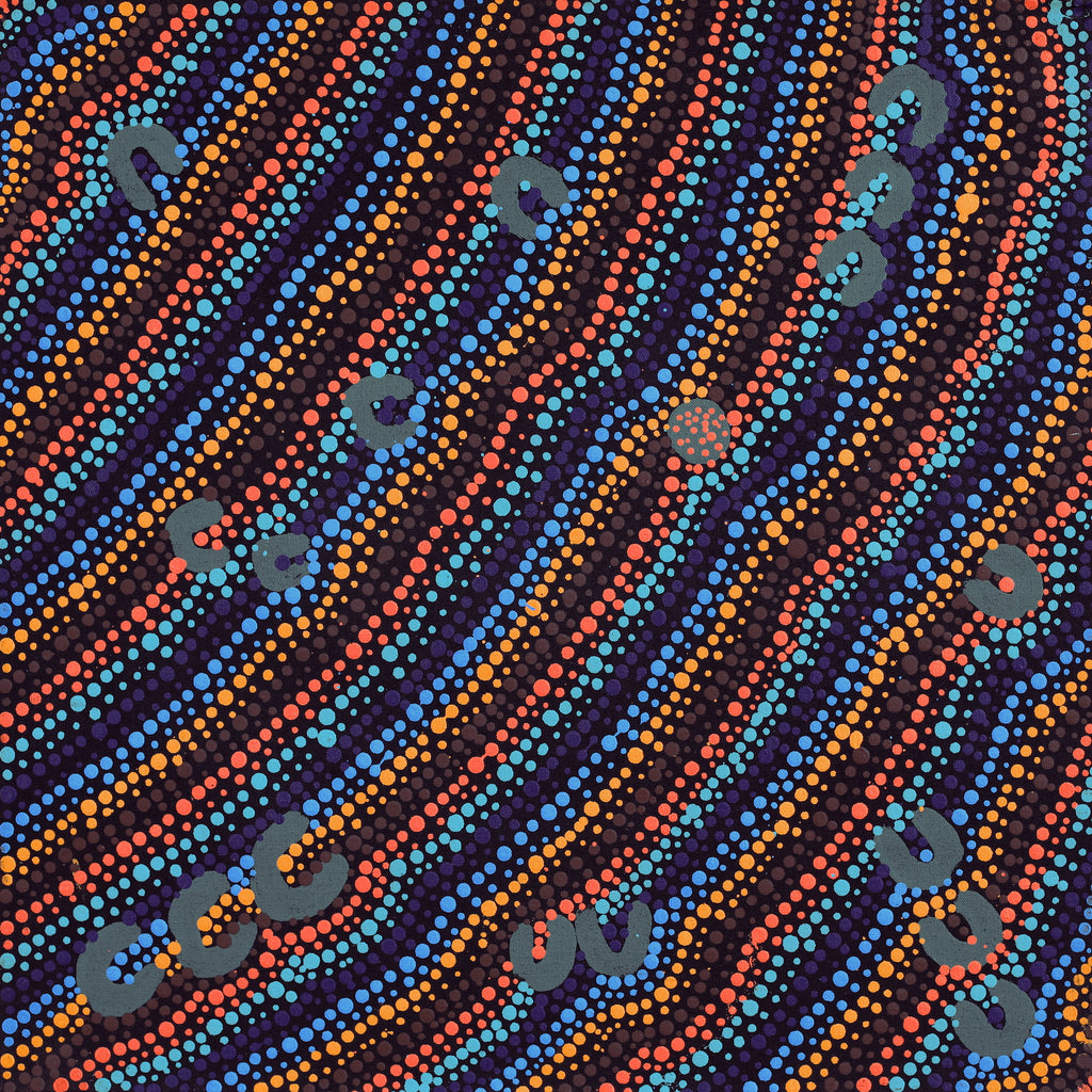 Aboriginal Art by Florence Nungarrayi Tex, Lappi Lappi Jukurrpa, 46x46cm - ART ARK®