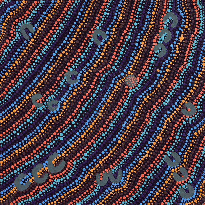 Aboriginal Artwork by Florence Nungarrayi Tex, Lappi Lappi Jukurrpa, 46x46cm