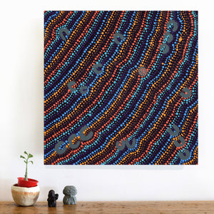 Aboriginal Artwork by Florence Nungarrayi Tex, Lappi Lappi Jukurrpa, 46x46cm - ART ARK®