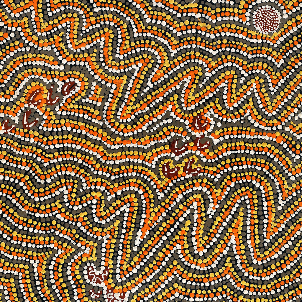 Aboriginal Artwork by Florence Nungarrayi Tex, Lappi Lappi Jukurrpa, 91x46cm