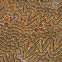 Aboriginal Artwork by Florence Nungarrayi Tex, Lappi Lappi Jukurrpa, 91x46cm
