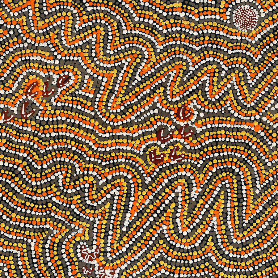 Aboriginal Artwork by Florence Nungarrayi Tex, Lappi Lappi Jukurrpa, 91x46cm