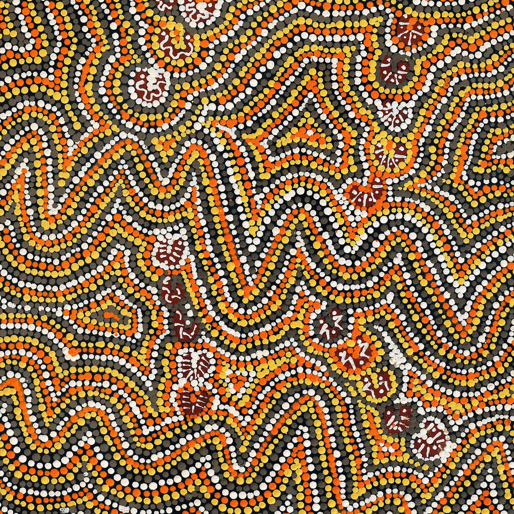 Aboriginal Artwork by Florence Nungarrayi Tex, Lappi Lappi Jukurrpa, 91x46cm