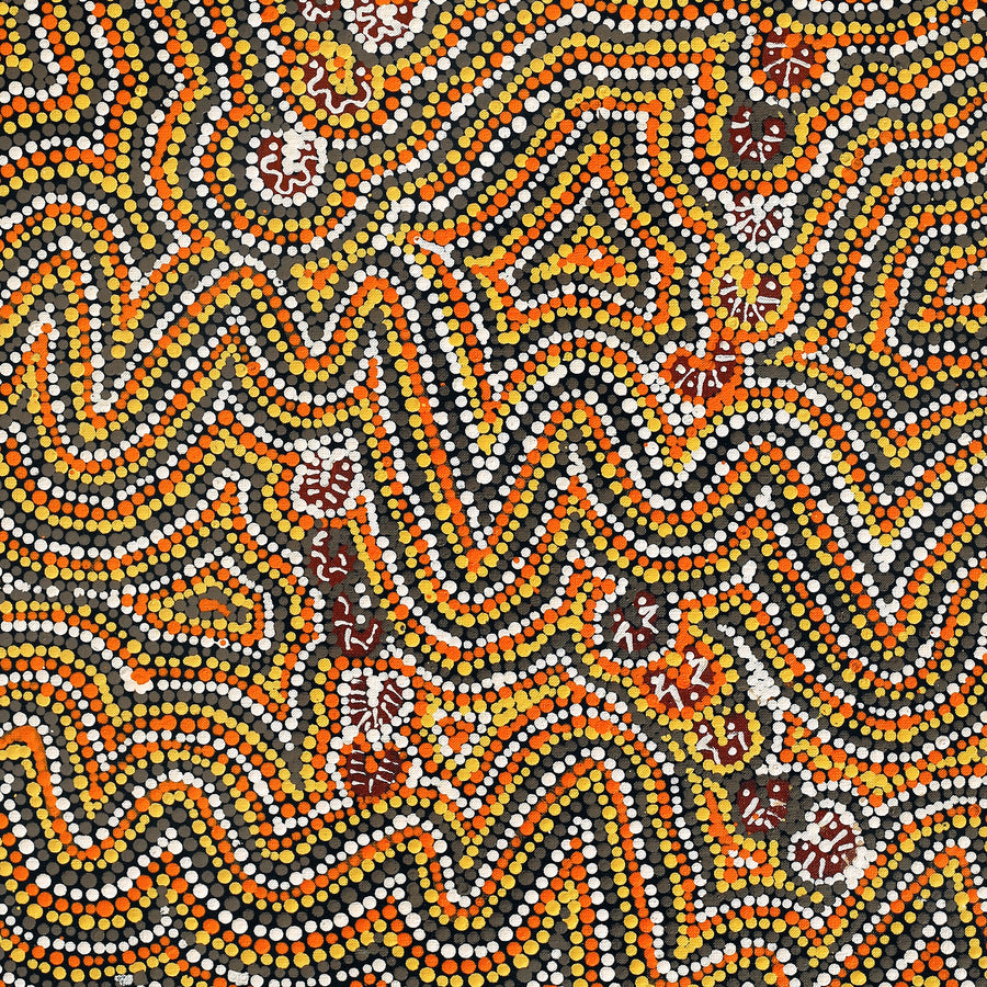 Aboriginal Artwork by Florence Nungarrayi Tex, Lappi Lappi Jukurrpa, 91x46cm