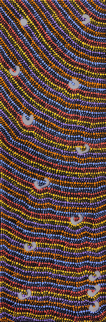 Aboriginal Art by Florence Nungarrayi Tex, Lappi Lappi Jukurrpa, 91x30cm - ART ARK®