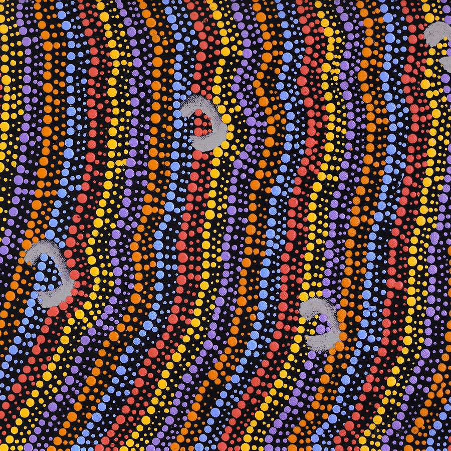 Aboriginal Artwork by Florence Nungarrayi Tex, Lappi Lappi Jukurrpa, 91x30cm