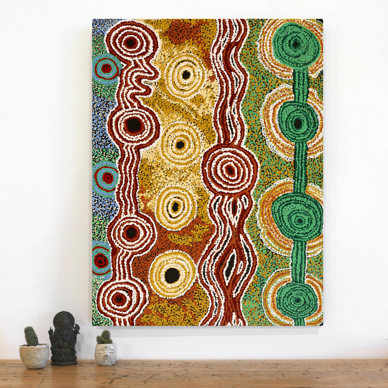 Aboriginal Artwork by Francie Ingkatji, Wanampi Tjukurrpa, 101x76cm