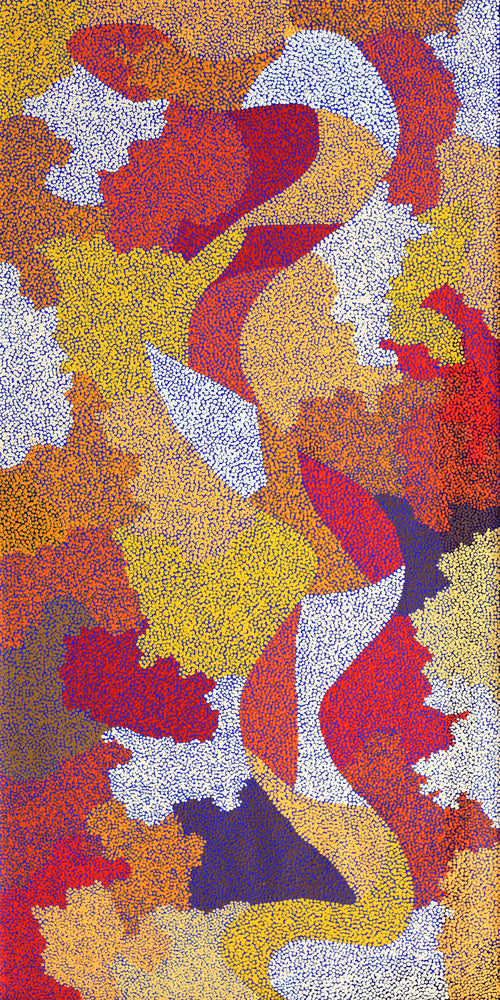 Aboriginal Artwork by Francis Marshall, Wanampi Tjukurrpa (Snake Dreaming), 152x76cm