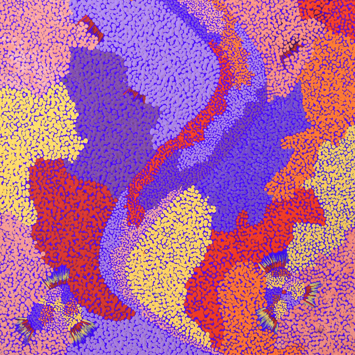 Aboriginal Artwork by Francis Marshall, Wanampi Tjukurrpa (Snake Dreaming), 122x46cm