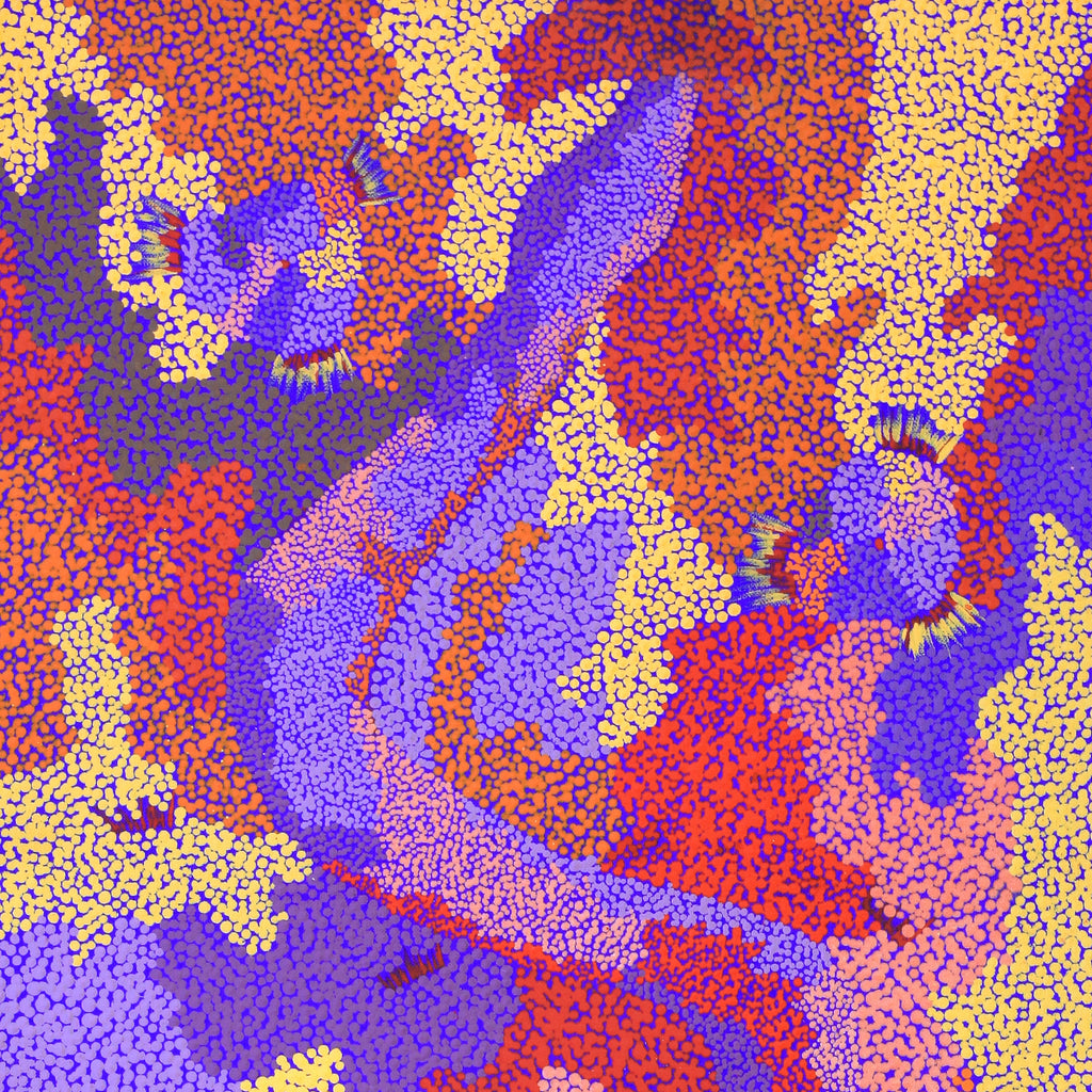 Aboriginal Artwork by Francis Marshall, Wanampi Tjukurrpa (Snake Dreaming), 122x46cm