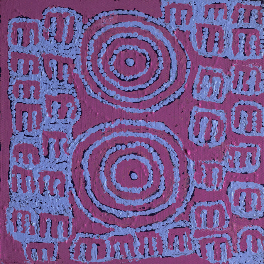 Aboriginal Artwork by Frank Japanangka, Janganpa Jukurrpa (Brush-tail Possum Dreaming) - Mawurrji, 30.5x30.5cm