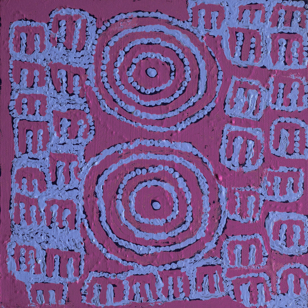 Aboriginal Art by Frank Japanangka, Janganpa Jukurrpa (Brush-tail Possum Dreaming) - Mawurrji, 30.5x30.5cm - ART ARK®