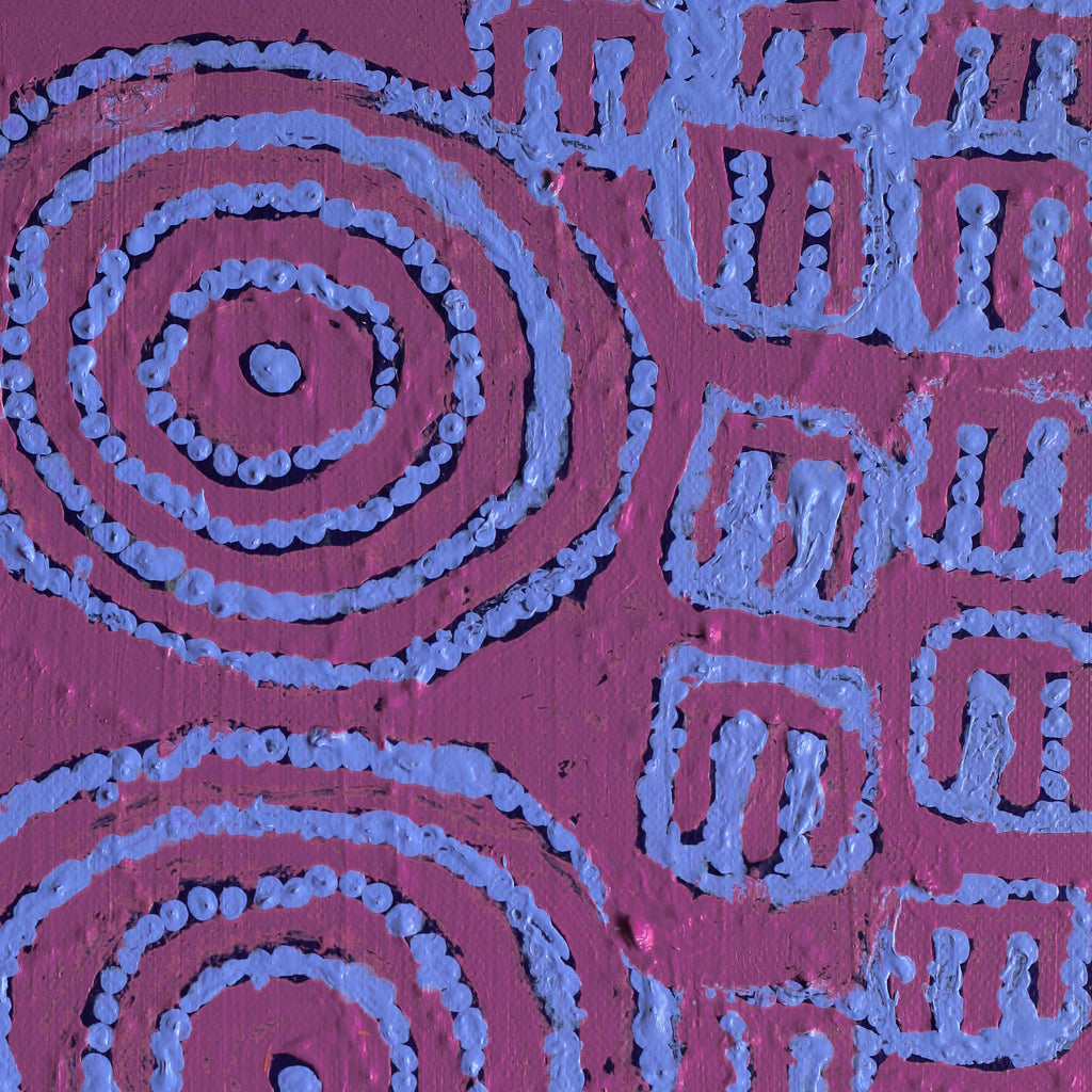 Aboriginal Artwork by Frank Japanangka, Janganpa Jukurrpa (Brush-tail Possum Dreaming) - Mawurrji, 30.5x30.5cm