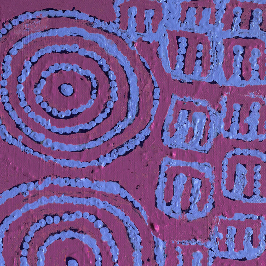 Aboriginal Artwork by Frank Japanangka, Janganpa Jukurrpa (Brush-tail Possum Dreaming) - Mawurrji, 30.5x30.5cm