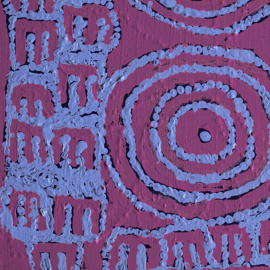 Aboriginal Artwork by Frank Japanangka, Janganpa Jukurrpa (Brush-tail Possum Dreaming) - Mawurrji, 30.5x30.5cm