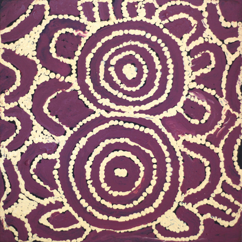 Aboriginal Artwork by Frank Japanangka, Janganpa Jukurrpa, 30x30cm