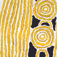 Aboriginal Artwork by Frank Japanangka, Ngapa Jukurrpa (Water Dreaming) - Puyurru, 46x46cm
