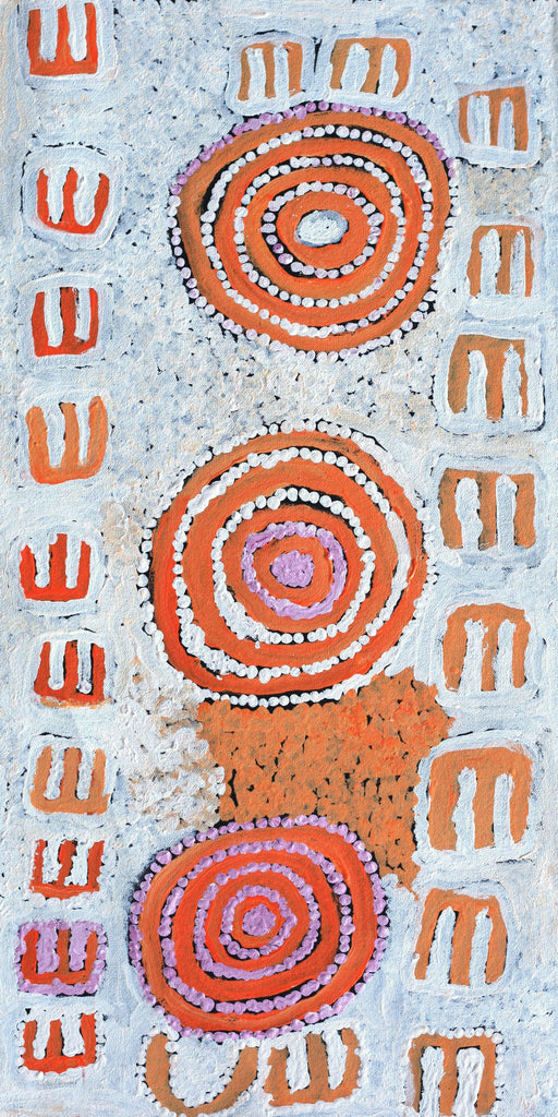 Aboriginal Artwork by Frank Japanangka, Janganpa Jukurrpa, 61x30cm