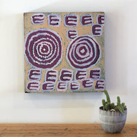 Aboriginal Artwork by Frank Japanangka, Janganpa Jukurrpa, 30x30cm