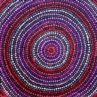 Aboriginal Artwork by Frankie Jangala Brown, Warlukurlangu Jukurrpa (Fire country Dreaming), 30x30cm