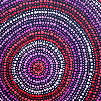 Aboriginal Artwork by Frankie Jangala Brown, Warlukurlangu Jukurrpa (Fire country Dreaming), 30x30cm