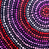 Aboriginal Artwork by Frankie Jangala Brown, Warlukurlangu Jukurrpa (Fire country Dreaming), 30x30cm