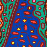 Aboriginal Artwork by Freda Napaljarri Jurrah, Witi Jukurrpa (Ceremonial Pole Dreaming) - Yanjirlpiri, 122x46cm