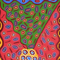 Aboriginal Artwork by Freda Napaljarri Jurrah, Witi Jukurrpa (Ceremonial Pole Dreaming) - Jirla, 122x61cm