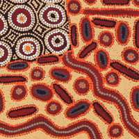 Aboriginal Artwork by Freda Napaljarri Jurrah, Witi Jukurrpa (Ceremonial Pole Dreaming) - Yanjirlpiri, 61x61cm